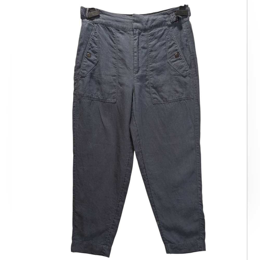 Athleta Women's Gray Linen Cropped Pants Comfort Casual Size 6